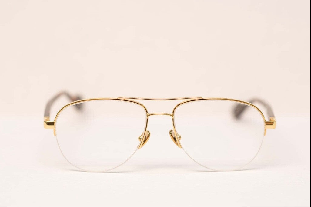 22K Gold Aviator Metal Optical Eyewear - Delixs Symbole 2 DX0025 01 VP00