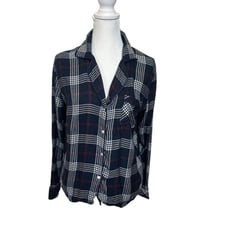 Rails Womens Clara Plaid Long Pajama Top Button Up Long Sleeve Size Medium