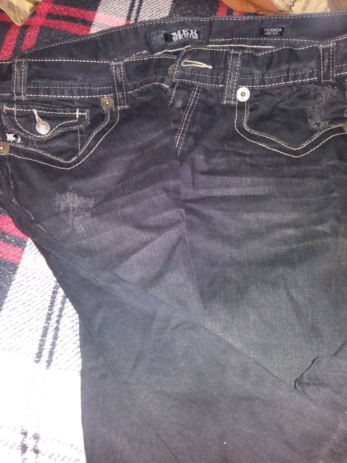 MEK dark wash boot cut jeans