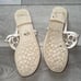 Coach Jaci Leather Logo T-Strap Sandals in White Size 7.5b