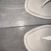 Coach Jaci Leather Logo T-Strap Sandals in White Size 7.5b