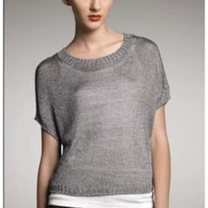 VINCE Top Women's XS Metallic Silver Mesh Dolman sleeve knit sweater