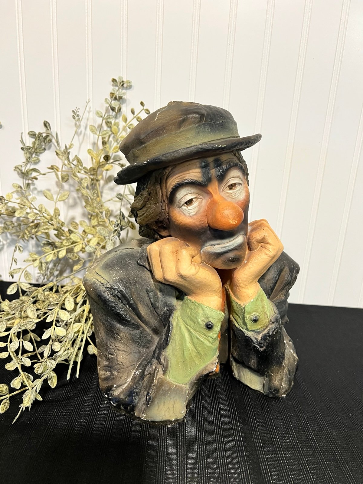 Vintage Emmett Kelly Jr. “Why Me?” Sad Hobo Clown Bust 11.5” Tall i
