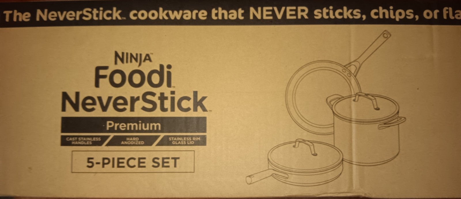 5 Piece Ninja Foodi Neverstick Pot set