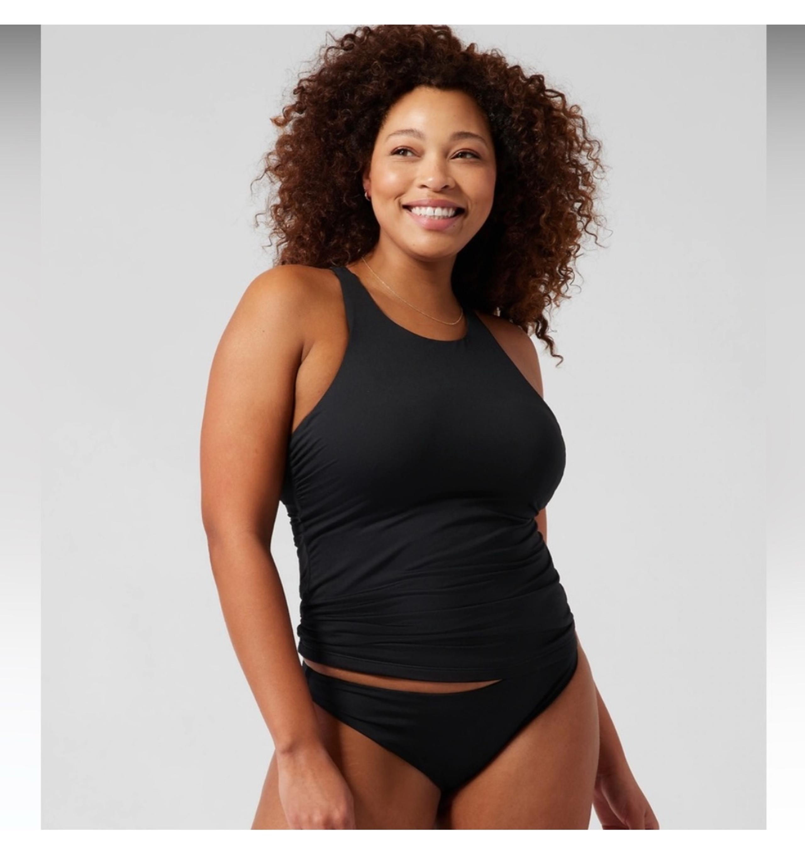 Athleta Maldives High Neck Tankini BLACK size 40D/DD