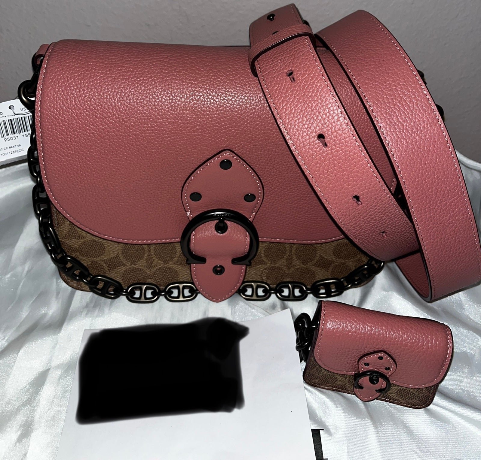 NWT Beat bag with bag charm Antique pink