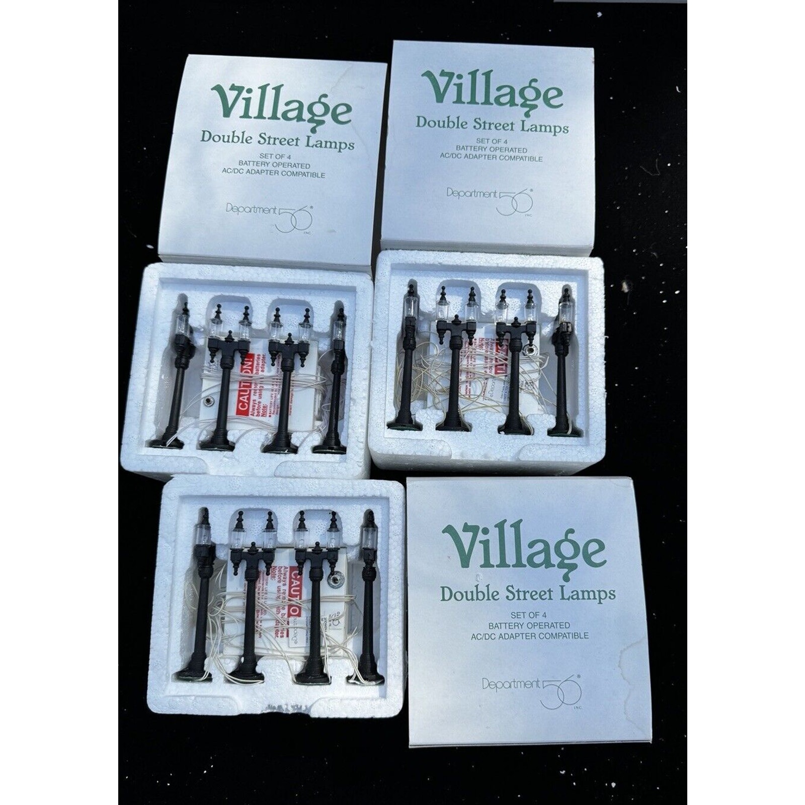 Dept 56 Village Double Street Lamps #59960 3 Boxes Of 4 Brand New!