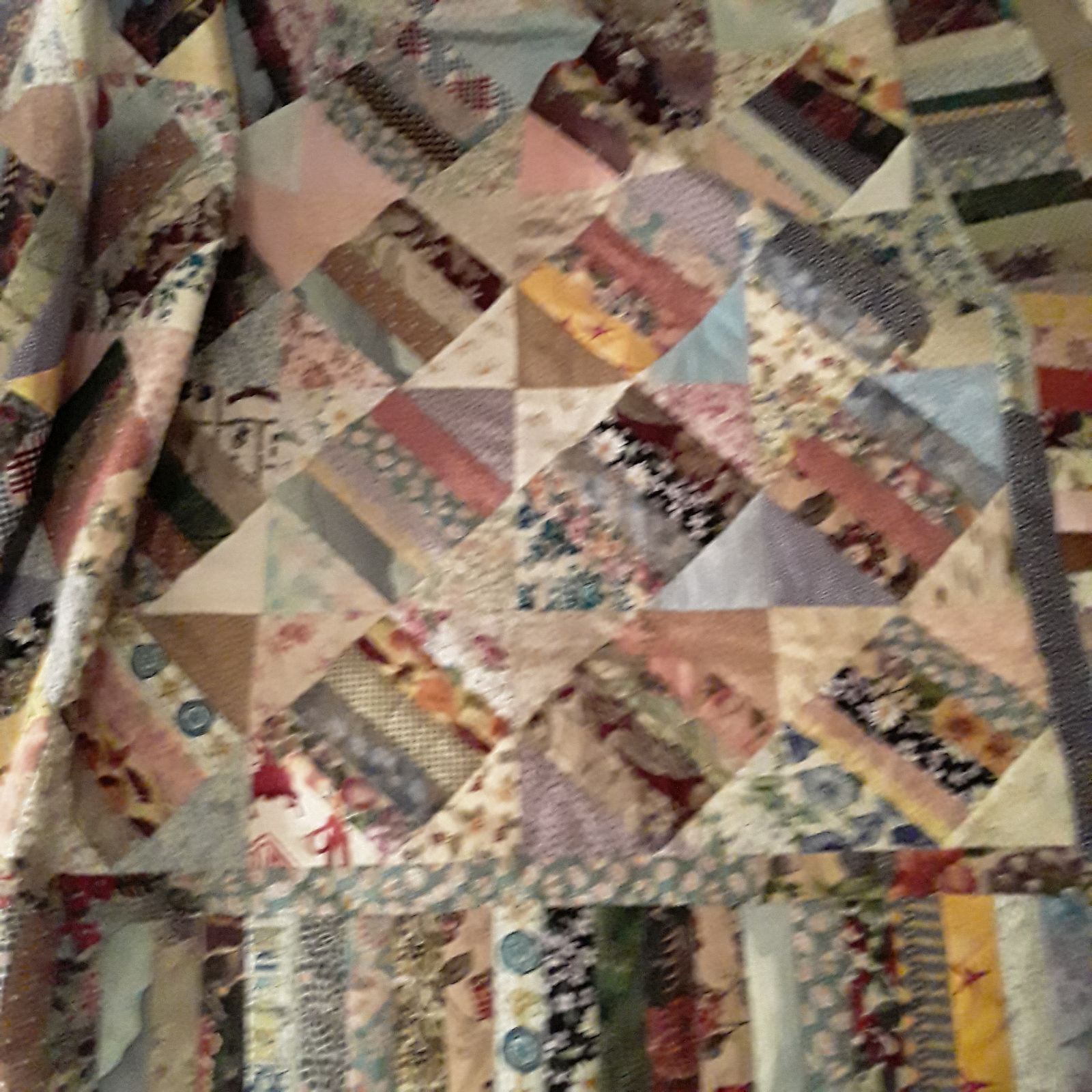 Vintage Gorgeous Hand quilted patchwork