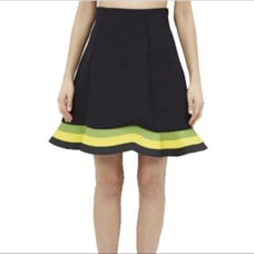 NWT J.W.Anderson Women’s Green / Yellow Orbit Hem Skirt, Size 12