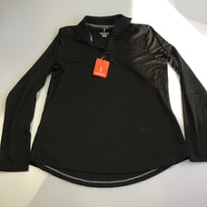Elevate women’s long sleeve athletic polo shirt black size M
