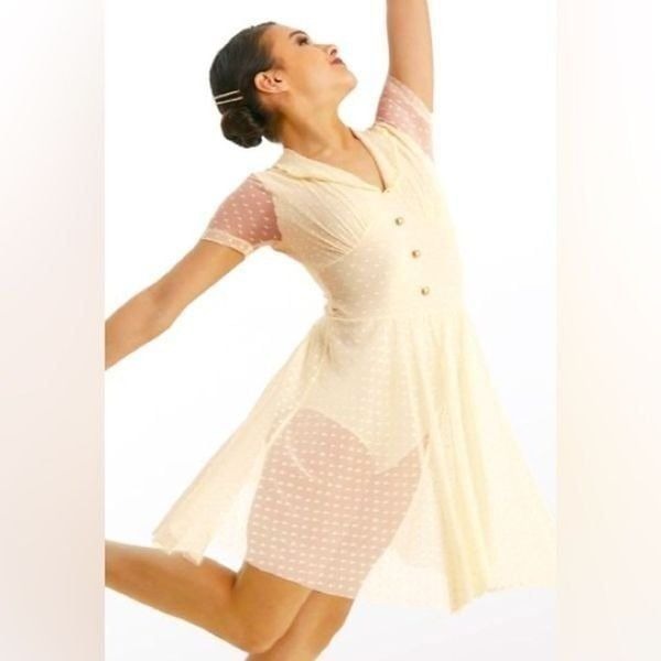 WEISSMAN Dance white Swiss dot lace vintage dress Awakening 11224 LC-large child