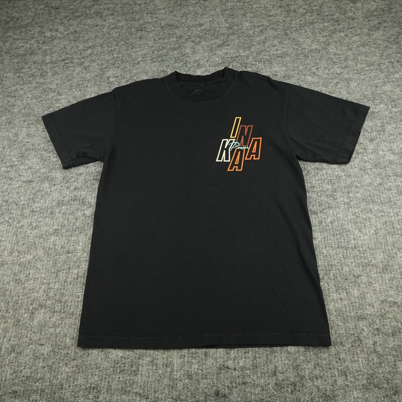 Inaka Power T Shirt Adult Small Black Letter Logo Tee Gym Training Mens
