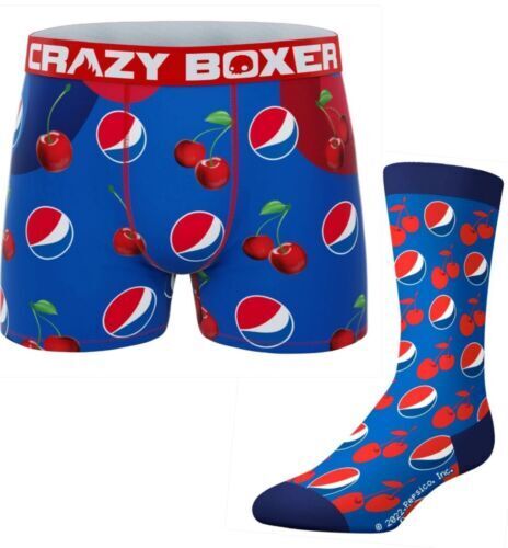 Cherry Pepsi Crazy Boxer Briefs & Socks, GIFT CAN, Men's L, Underwear