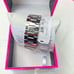 Betsey Johnson Pink and Silvery White Snowflake Frosted Watch