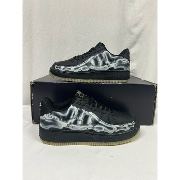 RARE Size 7 - Nike Air Force 1 '07 QS Black Skeleton 2019