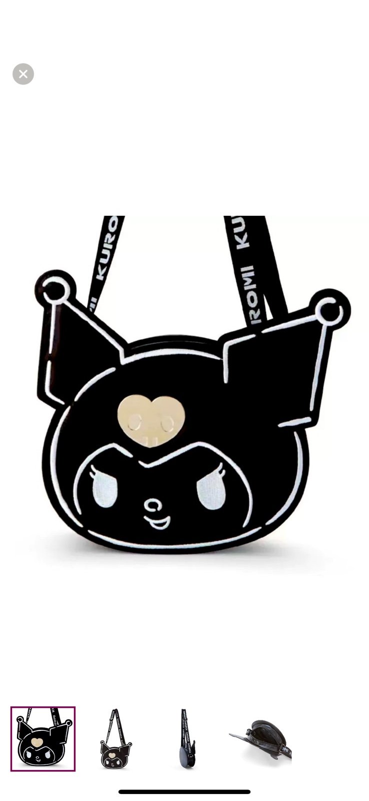 SANRIO Face Shaped Mini Shoulder Bag Kuromi NWT