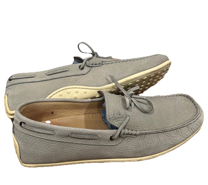 TOD'S Gray Leather Current Mens Loafer Size 8