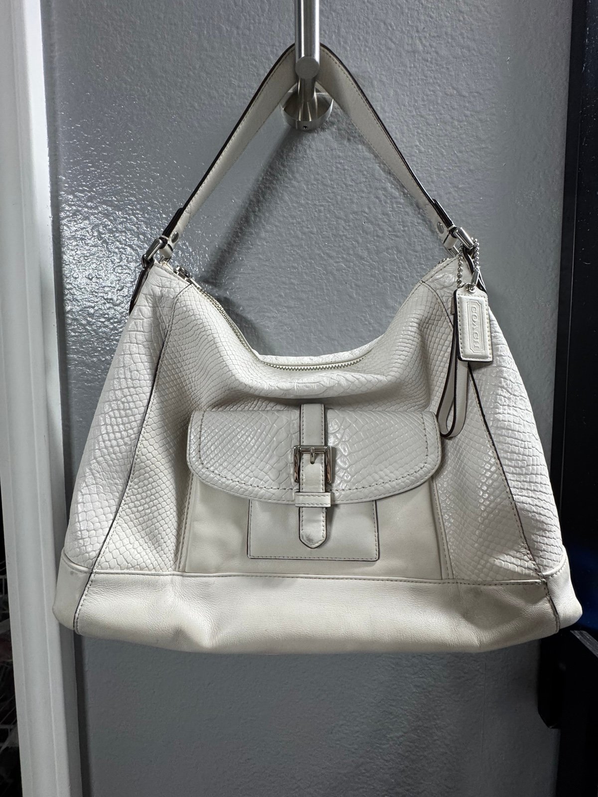 Coach Charlie Python Leather Tote Bag