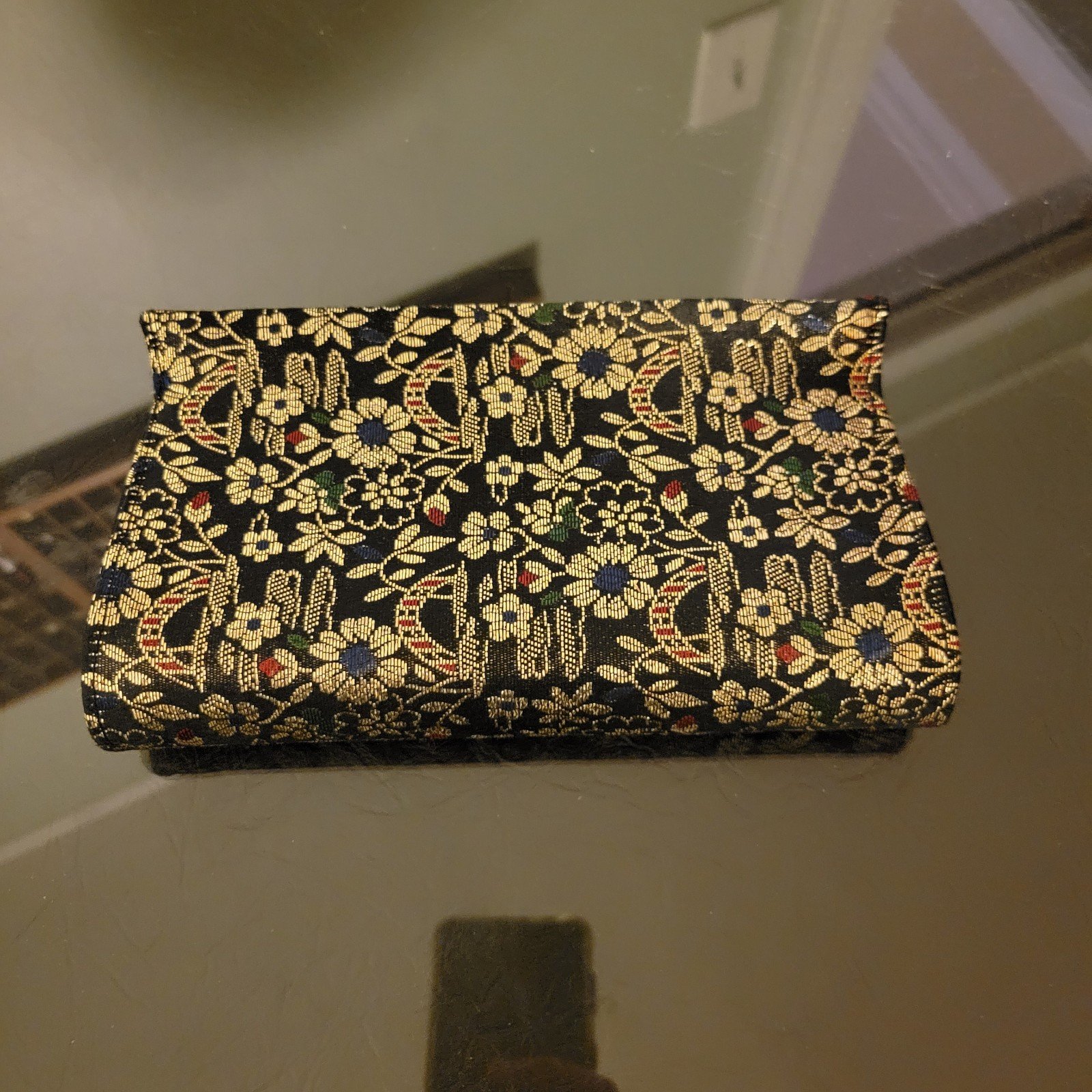 Vintage floral tapestry clutch
