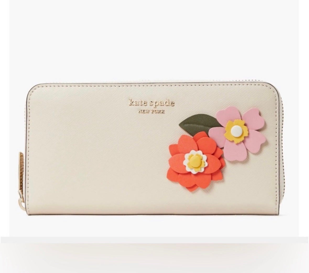 NWT Kate Spade large continental wallet/floral petal motif