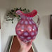 Vintage Fenton Cranberry Coin Dot Opalescent Pitcher