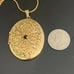 Vintage Gold Tone Locket Photo with Rhinestone Pendant Necklace