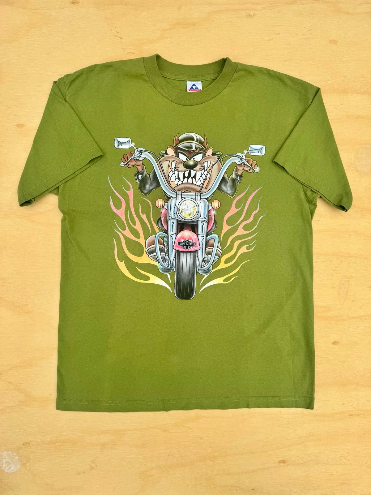 Vintage 1998 Taz Harley Davidson Looney Tunes Motorcycle 90’s Parody T-Shirt