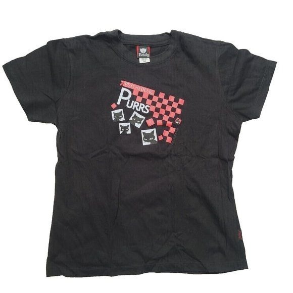 Vintage Emily the Strange Tshirt, Psychedelic Purrs, Black, XS