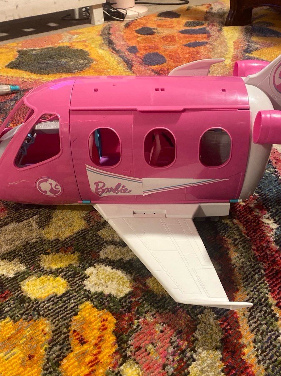 large pink barbie airplane