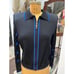 St. John Collection by Marie Gray navy knit sweater with royal blue trim, Size 8