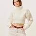 FOR LOVE AND LEMONS MADELINE CROP TURTLE NECK SWEATER | Off White Size XXS