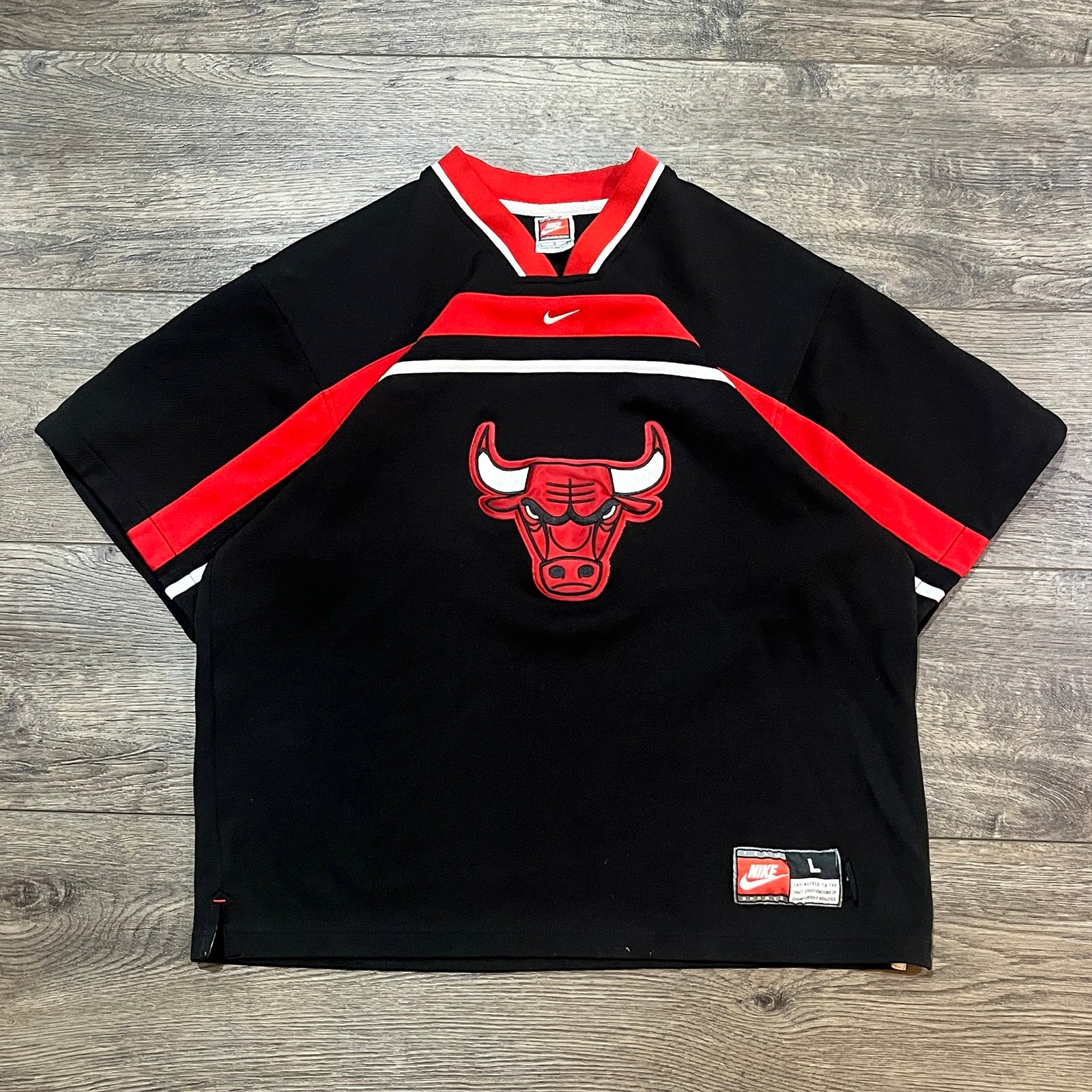 Grail Vintage 90s Nike Team Center Swoosh Chicago Bulls Jersey Mens Size Large