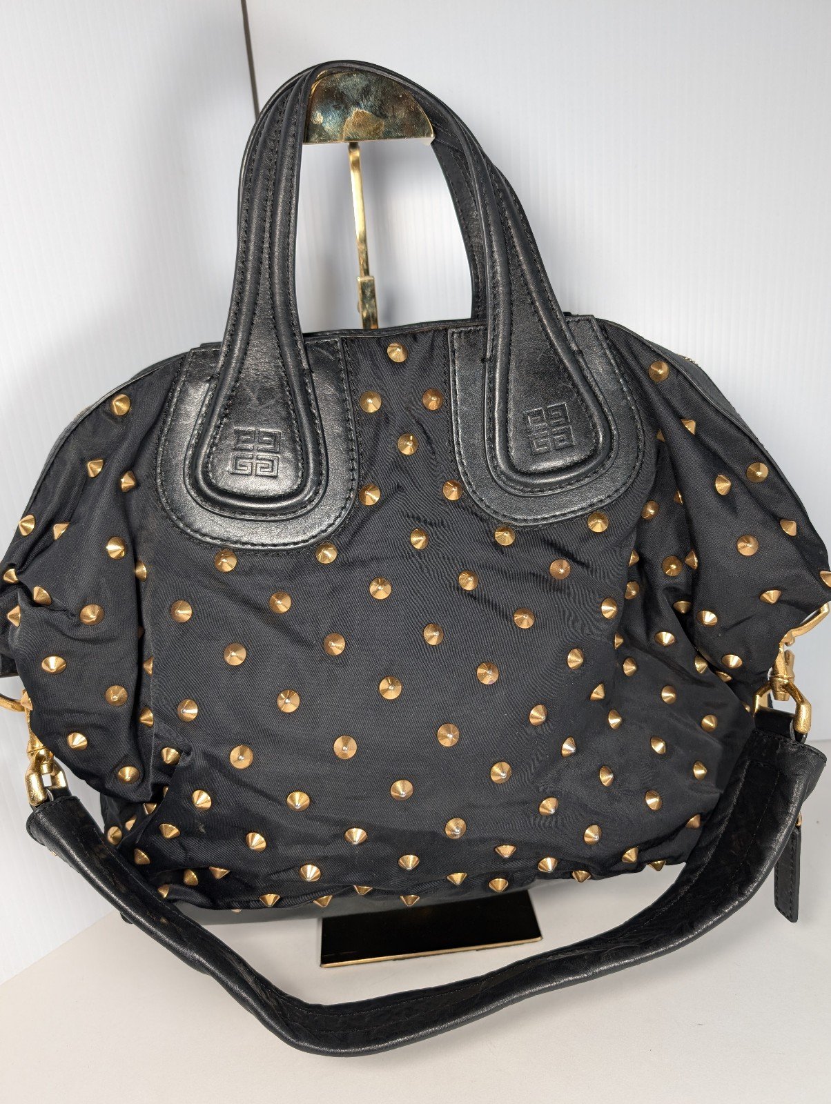 Givenchy studded nylon Nightingale Bag black