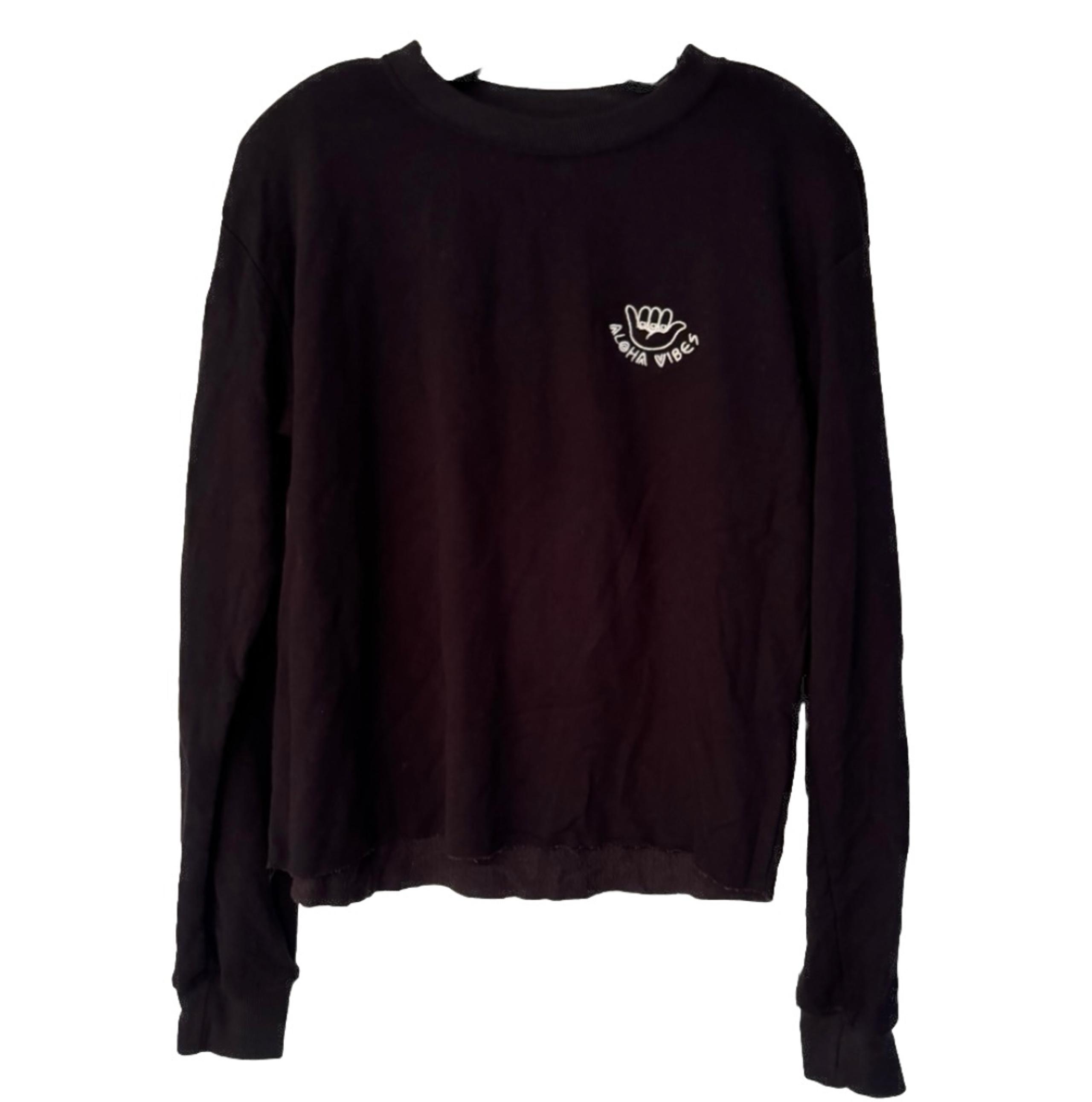 Spiritual Gangster Aloha Vibes Equinox Women’s Black Sweatshirt Size Medium