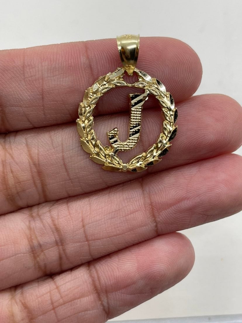 10KT Gold J Pendant