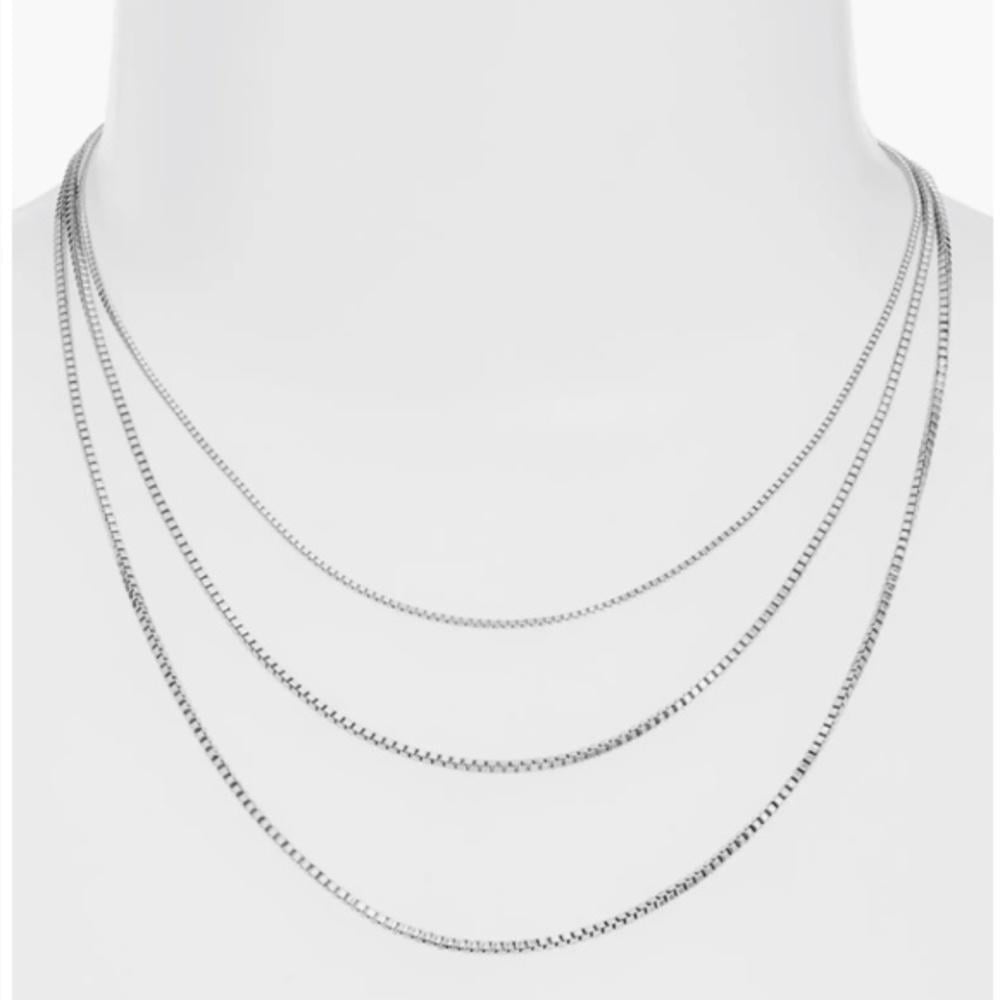 Nordstrom 3-Tier Layered Necklace RHODIUM
