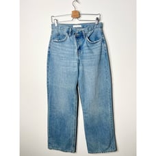 Oak + Fort Criss Cross Button Straight Leg Jeans