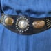Vintage Embellished Leather Statement Belt Small