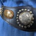 Vintage Embellished Leather Statement Belt Small