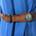 Vintage Embellished Leather Statement Belt Small