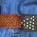 Vintage Embellished Leather Statement Belt Small