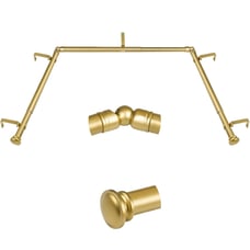 Window Curtain Rods, 32-86 Inch Center Rod for window, 20 to 82 Inch Side Rods f