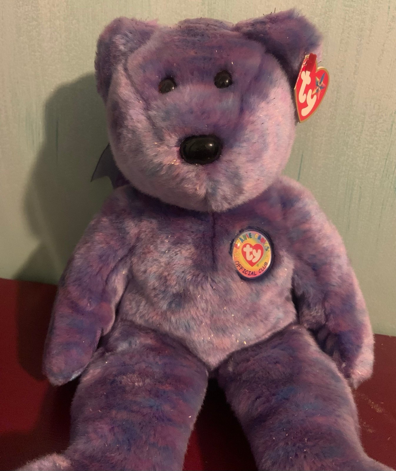 Ty Beanie Baby Rare Clubby LV purple bear