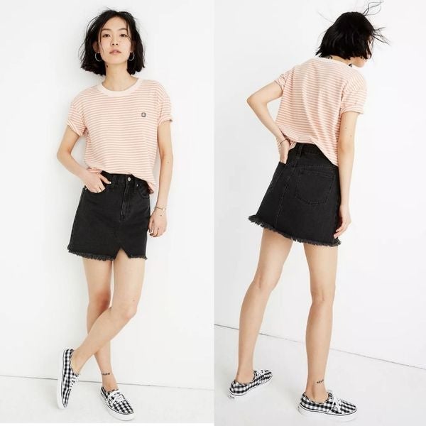 Madewell Rigid Denim A-line Skirt Black Size 26 inch Waist