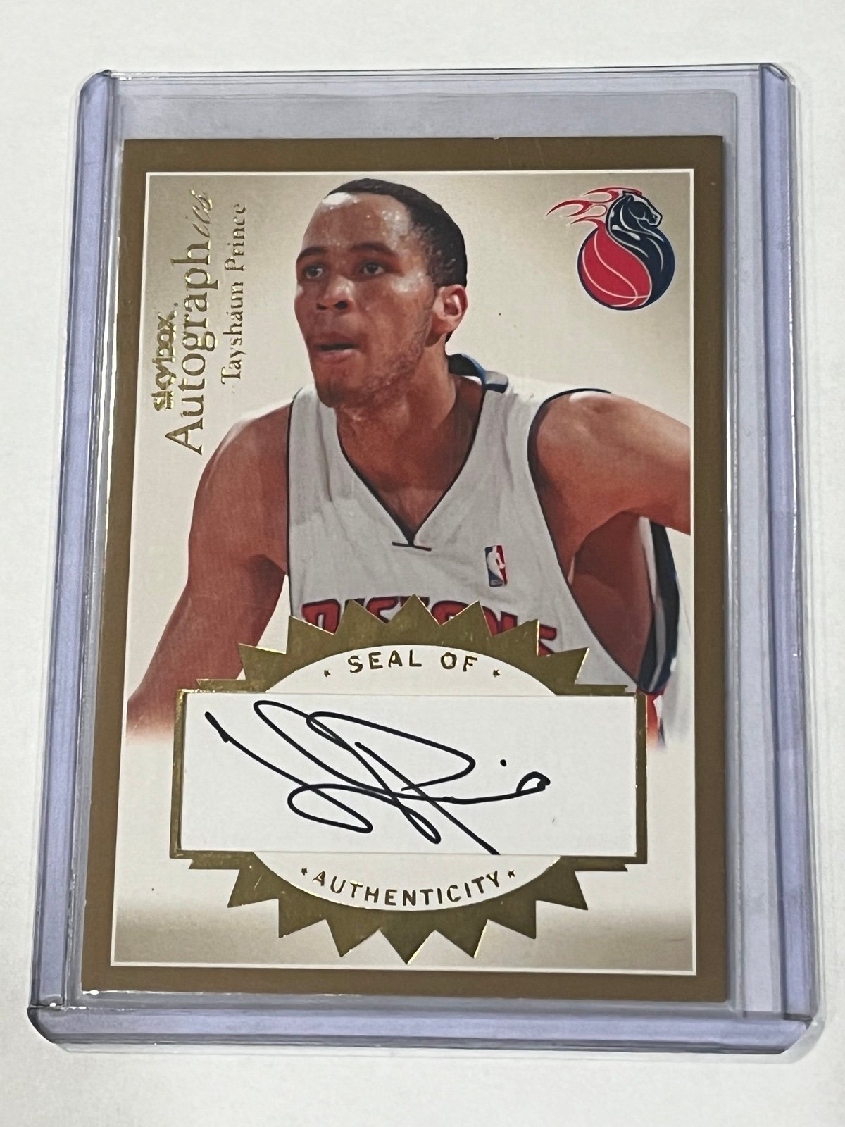 2003 Skybox Autographics Gold Tayshaun Prince Auto Autograph #’d /50