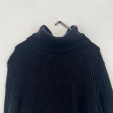 House Of Harlow 1960 Black Ribbed Knit Turtleneck Short Sleeve Sweater