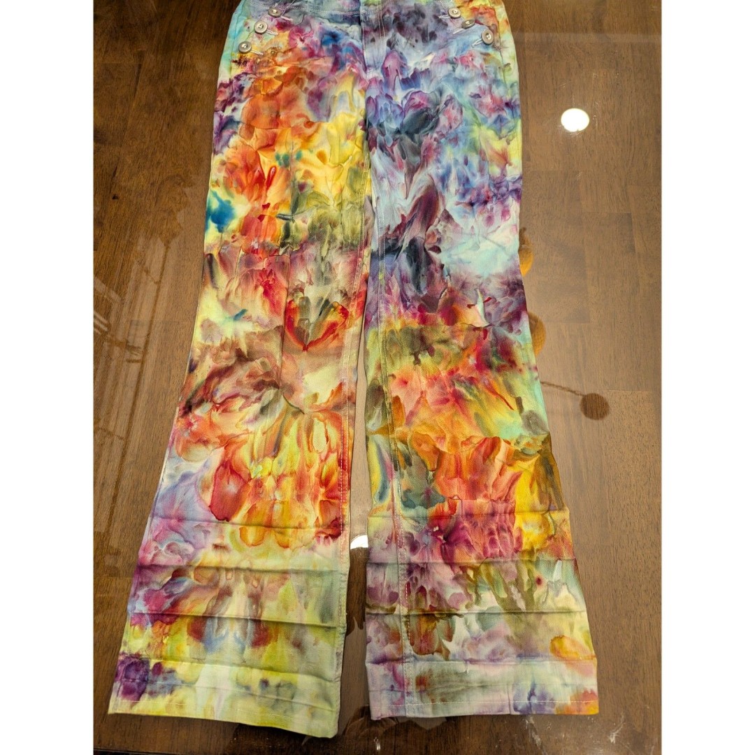 Psychedelic Garden Party Jeans from Another Dimension ( size 10 ), Seriously WTF