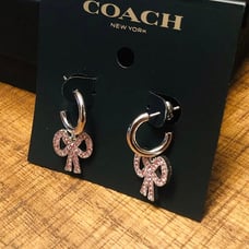 Coach silver hoop earrings