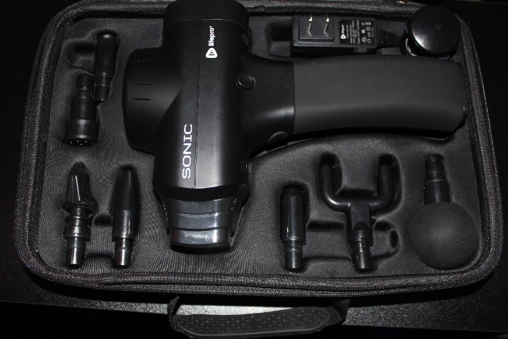 Lifepro Sonic Percussion Massage Gun Hand Held Massager Muscle Pain Relief Black