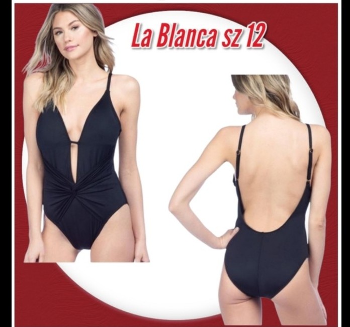 La Blanca Plunge Twisted Tummy Control One-Piece Swimsuit